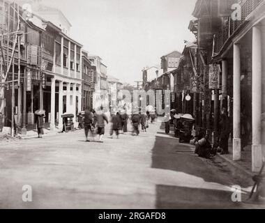 Queen Street, Hongkong, c 1860 Stockfoto