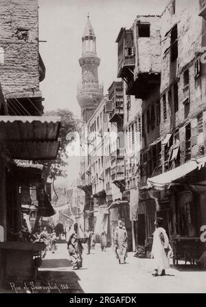 Straße in Kairo, Ägypten, um 1890 Stockfoto