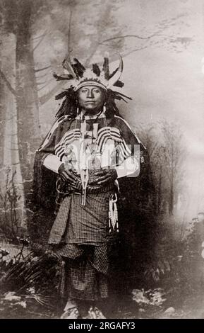 USA 1890 - Native American - Drucken mit Untertiteln "commanche Indischen John' Stockfoto