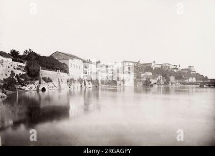 19. Jahrhundert Vintage-Foto: Cloaca Maxima, große Kanalisation oder Abfluss, Rom, Italien. Stockfoto