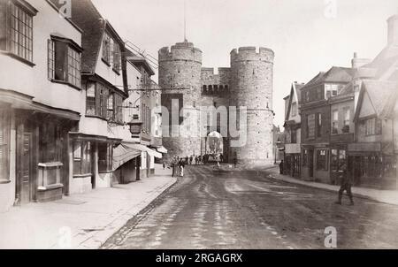 Vintage-Foto des 19. Jahrhunderts: West Gate, Canterbury Kent Stockfoto