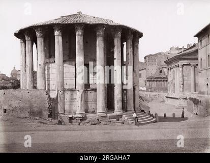 19. Jahrhundert Vintage-Foto: Tempel von Vesta, Rom, Italien. Stockfoto