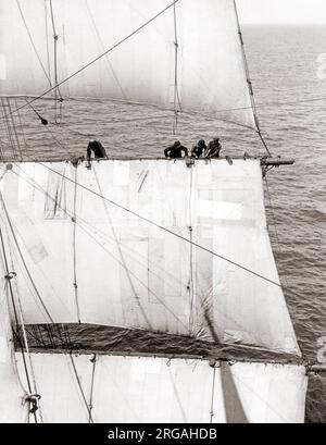 Segler in der Takelage, Finnische Segelschiff Herzogen Cecilie, 1933 Stockfoto