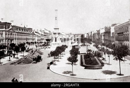 C 1890 s Portugal Lissabon, Avenue der Freiheit Stockfoto