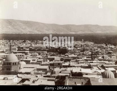 Vintage 19th century Photograph - Dachansicht von Damaskus, Syrien, um 1880 Stockfoto