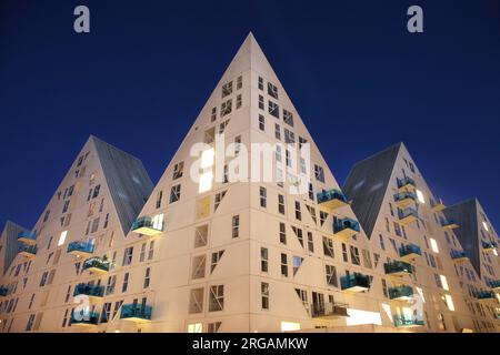 Die Eisberghäuser, Aarhus docklands, Dänemark. Stockfoto
