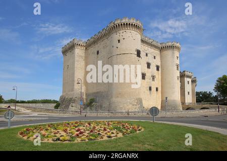 Historisches Château du roi René, erbaut im 15. Jahrhundert in Tarascon, Bouches-du-Rhône, Provence, Frankreich Stockfoto