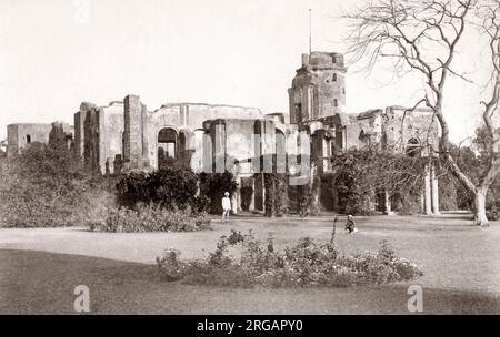 Ruins of the Residency, Lucknow, Indien, um 1880, zerstört in der Rebellion von 1857 Stockfoto