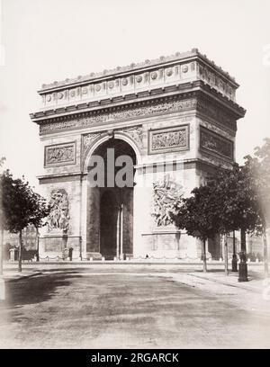 Vintage-Foto des 19. Jahrhunderts: Arc de Triomphe, Paris, Frankreich Stockfoto