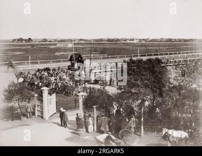 Pferd Rennen treffen, Shanghai, China um 1890 Stockfoto