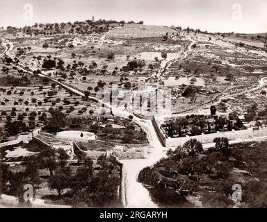 Garten Gethsemane, Ölberg, Jerusalem verkündet, c 1880 Stockfoto