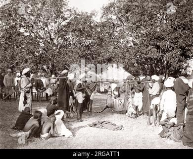 Tiger Hunt Serie von Colonel Willoughby Wallace Hooper, 1837-1912, fotografiert in den 1870er Jahren. Eine der hier aufgeführten Serien. Stockfoto