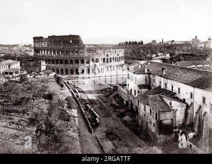 C 1870 Italien Rom - das Kolosseum Stockfoto