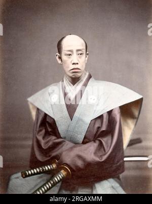 C. 1880 Japan - ältere Samurai Krieger - ein Schauspieler? Stockfoto