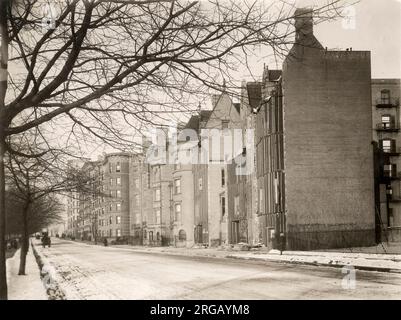 Im frühen 20. Jahrhundert vintage Pressefoto - Häuser auf den Riverside Drive, New York, Street View Stockfoto