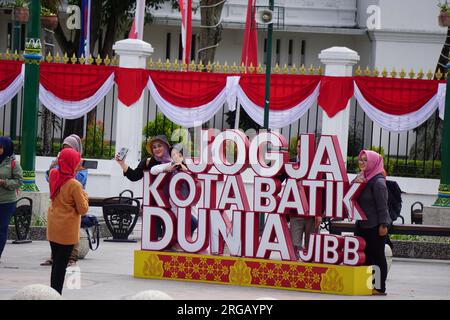 Das Batikdenkmal in Malioboro Stockfoto