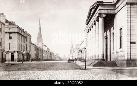 Vintage-Foto des 19. Jahrhunderts: Union Street, Aberdeen, Blick nach Westen, Schottland, um 1880. Stockfoto