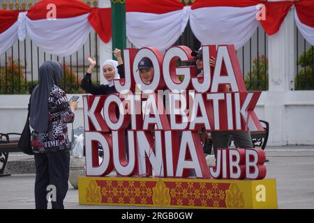 Das Batikdenkmal in Malioboro Stockfoto