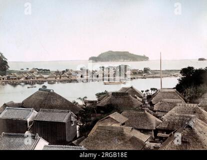 Spätes 19th Jahrhundert Vintage Foto: Ufer in Nojima, Kanazawa, Japan. Stockfoto