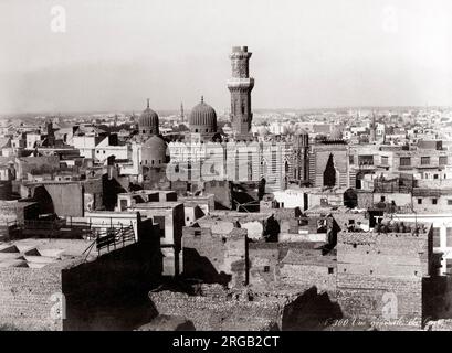 Dachterrasse mit Blick auf Kairo, Ägypten, um 1890 Stockfoto