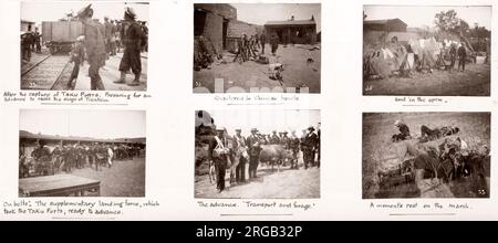 Vintage Foto China 1900 - Boxer Rebellion oder Aufstand, Yihetuan Bewegung - Bild aus einem Album eines britischen Soldaten, nahmen an der Unterdrückung des Aufstandes - capute der Taku Forts Stockfoto