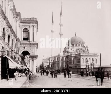 Vintage 19. Jahrhundert Foto: Die Soleymaniye Moschee ist eine osmanische kaiserliche Moschee auf dem dritten Hügel von Konstantinopel, Istanbul, Türkei Stockfoto