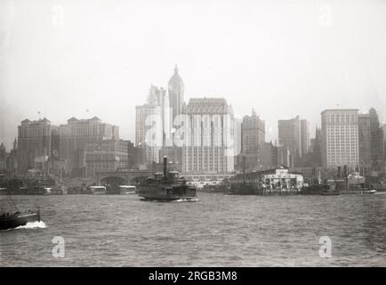 Vintage Pressefoto des frühen 20th. Jahrhunderts: New York, Manhattan Waterfront, 1920er Jahre. Stockfoto