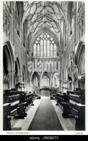 Wells Cathedral - Chor - Wells, Somerset, England. Stockfoto