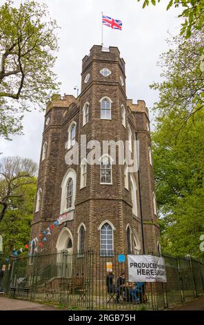 Severndroog Castle, gotischer Turm aus dem 18. Jahrhundert in Greenwich, London, England Stockfoto