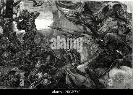 König Harold in der Schlacht von Hastings, 1066. Stockfoto