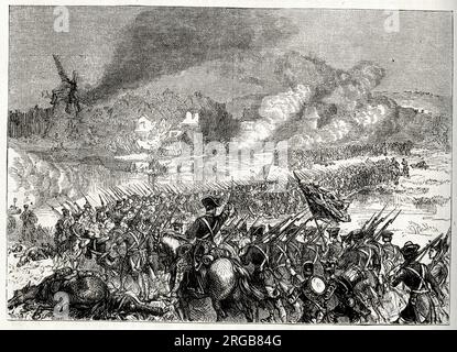 The Battle of Blenheim (oder Blindheim), Hochstadt, Deutschland, 13. August 1704, Teil des Spanischen Erbkrieges (1701-1714). Stockfoto