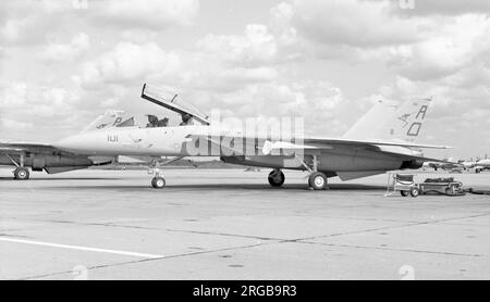 United States Navy - Grumman F-14A+ Tomcat 162915 (msn , Basiscode 'AD, Rufzeichen '101') von VF-101, dem ersten F-14A+ geliefert an VF-101 am 26. April 1988, in der Oceana Naval Air Station. Stockfoto