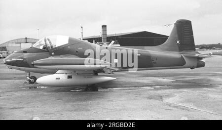 BAC 167 Strikemaster Mk.82 401 (msn EEP-JP-403) des Sultans der Luftwaffe Oman in Wartont vor der Auslieferung im Dezember 1968. Stockfoto