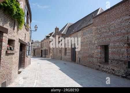 Rue de Ponthieu, die Altstadt Saint Valery sur Somme Stockfoto