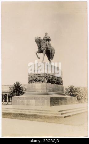 General Jose Artigas Reiterstatue, Denkmal und Mausoleum, Plaza Independencia, Montevideo, Uruguay, Südamerika. Stockfoto