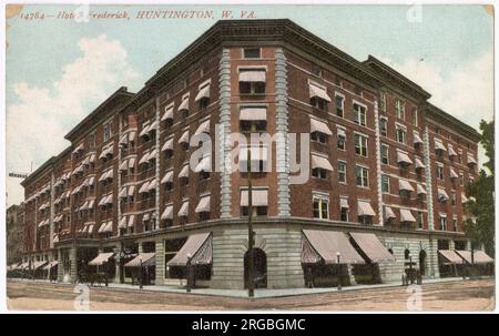 Hotel Frederick, Huntington, West Virginia, USA, an der Ecke von 4. Avenue und 10. Street. Stockfoto