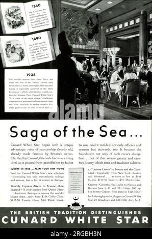 Werbespot, Cunard White Star, Saga of the Sea Stockfoto