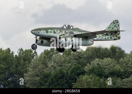 Messerschmitt Me 262, Ankunft in RAF Fairford für das Royal International Air Tattoo 2023. Stockfoto