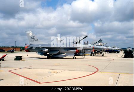 United States Air Force (USAF) - General Dynamics F-16A Block 10 Fighting Falcon 79-0306 (msn 61-91) der South Carolina Air National Guard. Stockfoto