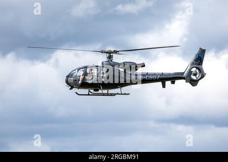 Westland Gazelle HT2, Ankunft in RAF Fairford für die Royal International Air Tattoo 2023. Stockfoto