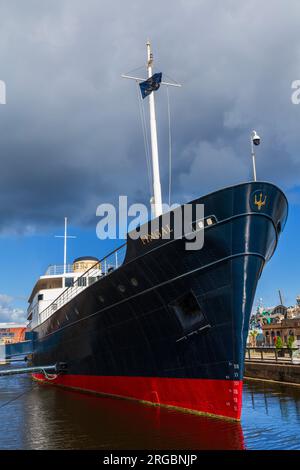 Fingal Floating Hotel,Leith, Edinburgh, Schottland, Großbritannien Stockfoto