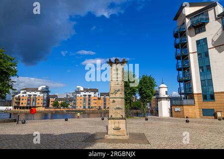 Burntisland Old East Breakwater Lighthouse, Leith, Edinburgh, Schottland, Großbritannien Stockfoto