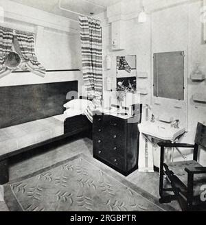 RMS Mauretania, Stateroom, Januar 1949 Stockfoto