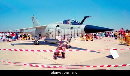 Ejercito del Aire - Dassault Mirage F.1CE C.14-57 / 14-57, oif Ala 14, auf einer Flugschau am 14. September 1996. (Ejercito del Aire - Spanische Luftwaffe). Stockfoto