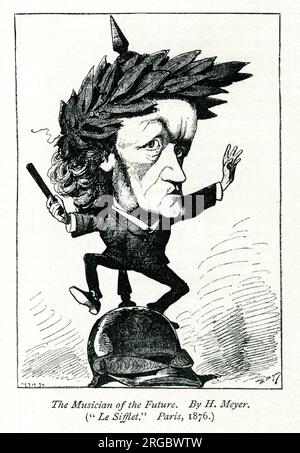 Karikatur von Richard Wagner, deutscher Komponist, „der Musiker der Zukunft“ Stockfoto