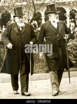 König Edward VII und der französische Präsident Fallieres besuchen die französisch-britische Ausstellung in der Londoner Weißen Stadt Stockfoto