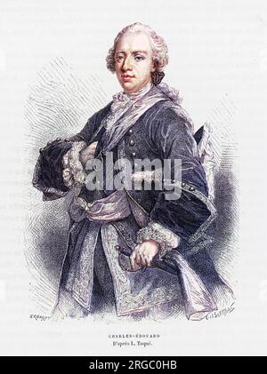 Charles Edward Stuart (1720 - 1788), auch bekannt als „Bonnie Prince Charlie“ und „The Young Pretender“. Stockfoto