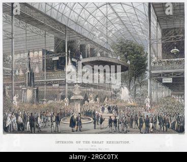 Queen Victoria eröffnet große Ausstellung im Hyde Park, London. Stockfoto