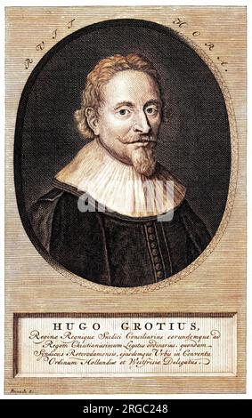 HUGO DE GROOT (bekannt als GROTIUS), niederländischer Gelehrter, "einer der größten Männer in Europa als Schriftsteller über Philosophie, Göttlichkeit, Zivilrecht und höfliche Literatur". Stockfoto