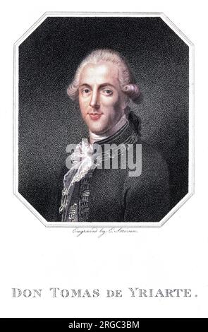 TOMAS DE IRIARTE Y OROPESA (1750-1791), spanischer Dichter, Autor von Fabulas literarias und La musica sowie Übersetzungen aus den Klassikern. Stockfoto